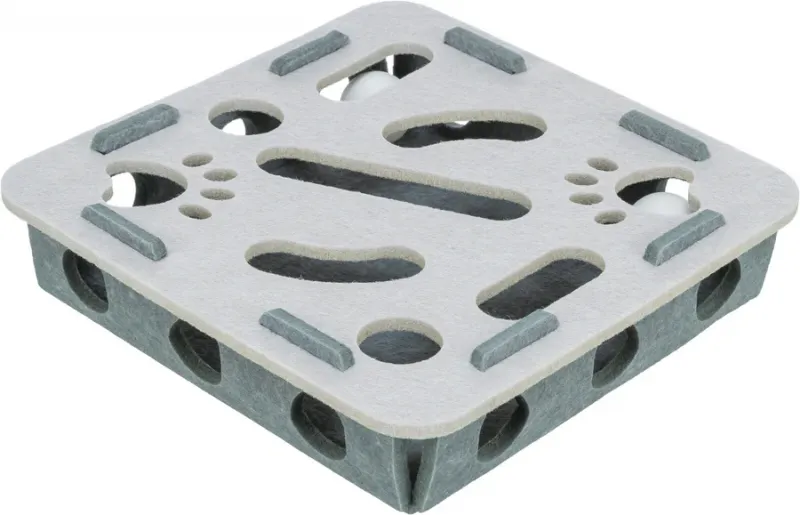 Katzenspielzeug Hole'n'Roll Box aus Filz mit Spielbällen